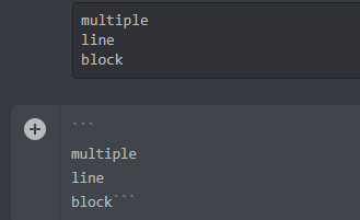 multiple-line code blocks