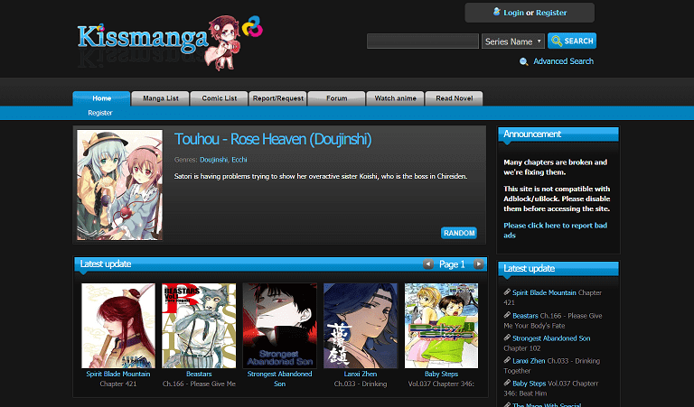 KissManga- site like Manga Stream