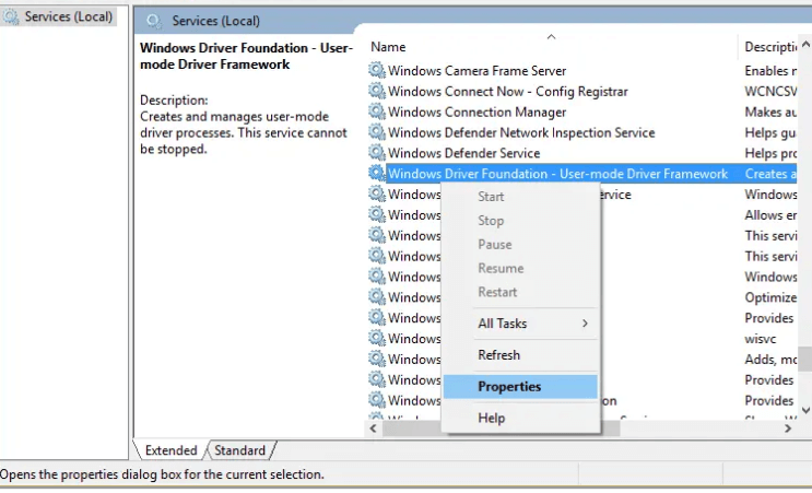Enable Windows Driver Foundation Service