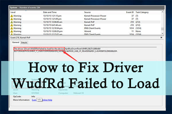 Fix Driver WUDFRd failed to load