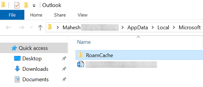 Solve pii_email_387fb3a7cd2b118358b8 Outlook Error-open-roamcache-1