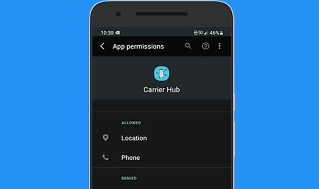 what is Carrier Hub App-Permissions the app use